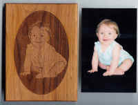 Baby Photo engraved into cherry